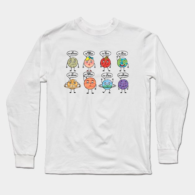 Eight Cute Planets Long Sleeve T-Shirt by ThyShirtProject - Affiliate